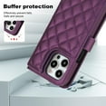 thumbnail image 5 of Case Wallet for iPhone 13 Pro Max, [Wristlet & Crossbody Strap] RFID Blocking 5 Card Slots Stand [Shockproof TPU Shell] PU Leather Magnetic Flip Cover Compatible with iPhone 13 Pro Max, Darkpurple, 5 of 9