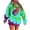 Light Blue, variant on Idoravan Womens Hoodies Pullover Graphic Women's Tie Dye Printing Blouses Hooded Sweatshirts Long Sleeved Pocket Fashion Loose Pullover Hoodie Red L