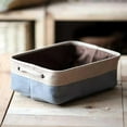 thumbnail image 3 of Collapsible Storage Basket Bins, Decorative Foldable Rectangular Linen Fabric Storage Box Cubes Containers with Handles- Large Organizer For Nursery Toys,Kids Room,Towels,Clothes, Brown,15Lx10Wx5H, 3 of 7
