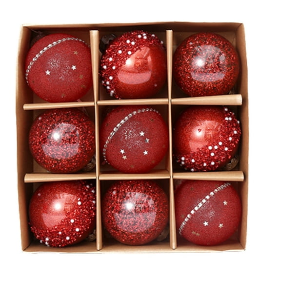 Christmas Ornaments Tree Decorations, 9ct Red Green White Shatterproof Christmas Ball Ornaments Set, 3.14 Inch Decorative Hanging Ornament Bulk for Xmas Holiday Party Decor