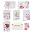 thumbnail image 1 of 24 tarjetas de agradecimiento con sobres, pegatinas y tarjeta de mensaje en el interior, 10*7 cm, tarjetas de flores para familiares amigos amados, 1 of 5