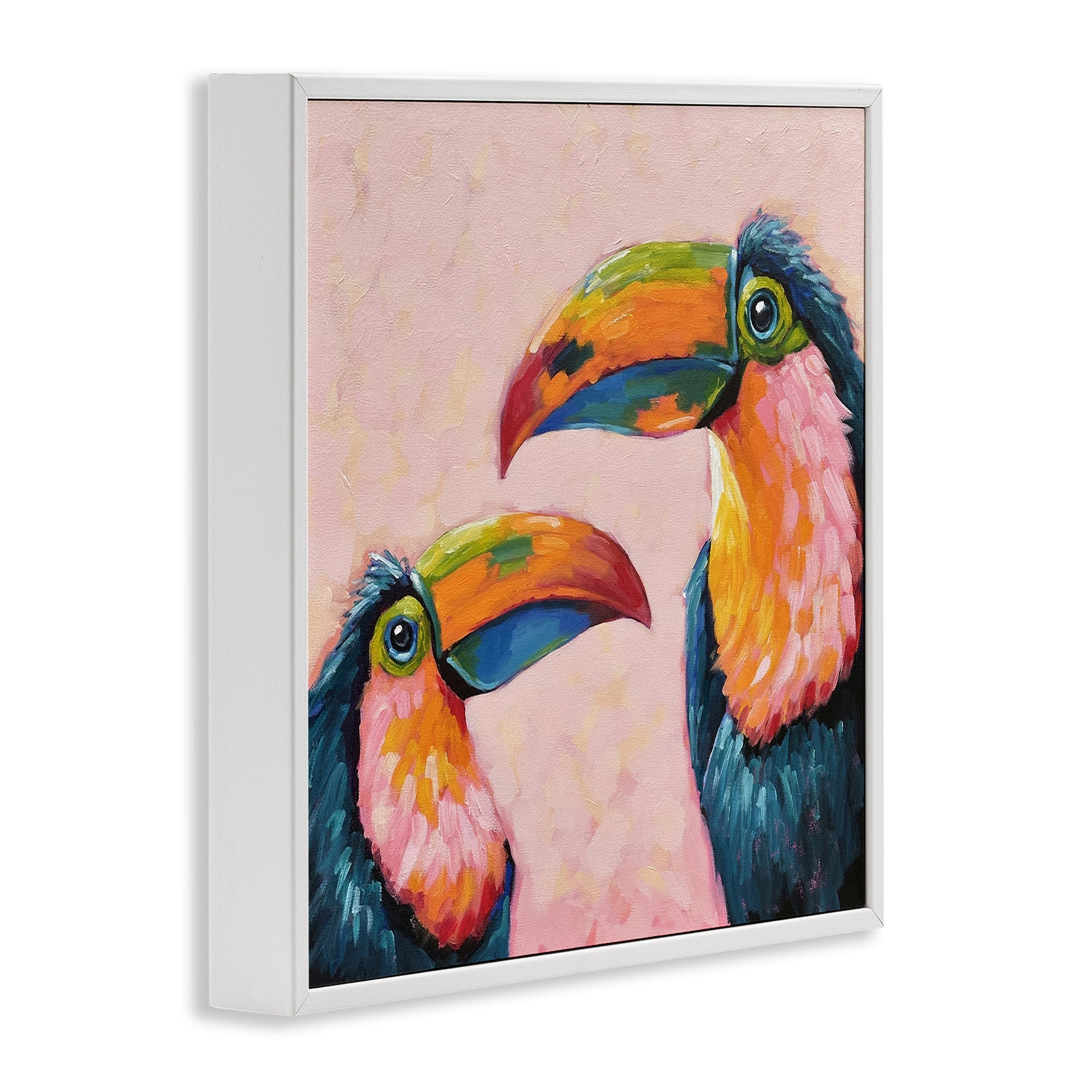 Stupell Industries Tropical Toucan Paradise White Framed Giclee Art, design by Lucia Stewart