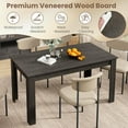 thumbnail image 6 of Black Dining Table for 6, Farmhouse 63’’ Rectangular Table with L Shaped Legs, Wood Kitchen & Dining Room Tables, Large Dinner Table for Dining Room, Kitchen, Restaurant (Black), 6 of 18