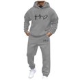thumbnail image 3 of VBTAPA Two Piece Tracksuit Set for Men Long Sleeve Hoodie Sweatsuits Casual Athletic Outfits Hooded Sweatshirt and Sweatpants Jogging Matching Suit on Clearance Gray XXL, 3 of 6