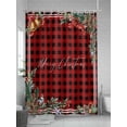 thumbnail image 5 of Fsddascl Christmas Shower Curtain Set - 72" x 78" Washable Bathtub Curtain with 12 Hooks, Pine Cones Botanical Xmas Red Black Plaid Waterproof Fabric Stall Shower Curtains for Bathroom/Bathtub Décor, 5 of 6