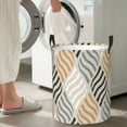 thumbnail image 5 of Rateoe Geometric Pattern Round Laundry Hamper Basket, Tall Hamper Basket for Blanket Storage, Nursery Clothes Hamper for Laundry in Bedroom and College Dorm-Small, 5 of 6