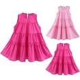 thumbnail image 1 of Tranfacy Robes pour Petite Fille, Robe d'Été pour Filles, Robe Princesse d'Été Sans Manches à Col Rond pour Enfants, Robe Décontractée Mignonne à Volants pour Enfants 1-8 Ans, 1 of 7