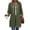 Army Green, variant on Women's Long Hooded Cardigan Coat Lightweight Long Sleeve Drawstring Hoodies Relaxed Casual Solid Color Duster Jacket with Pockets M