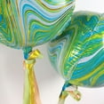 thumbnail image 4 of BalsaCircle 3 Green Round 4D Orbz 13" Marble Mylar Foil Plain Balloons Wedding Decorations, 4 of 8