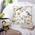 thumbnail image 3 of Pillow Covers 18x18 Set of 2, Yellow Grey Botanical Throw Pillow Covers Decorative Couch Cushion Cover, Spring Floral Summer Birds Vintage Microfiber Soft Square Pillowcases for Bedroom Sofa, 3 of 7