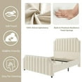 thumbnail image 6 of Huisuilinss Queen Bed Frame,Upholstered Platform Bed Frame,Velvet King Size Bed Frame With Nailhead Trim Headboard & Footboard,No Box Spring Needed,Noise Free,Wooden Slats, 6 of 8