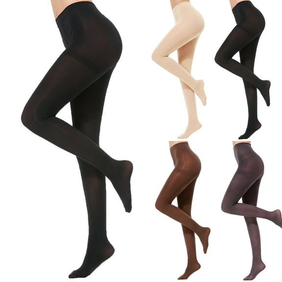 FCLoft Women Semi Opaque Solid Color Footed Pantyhose Tights Comfort Stretch Control Top Tights