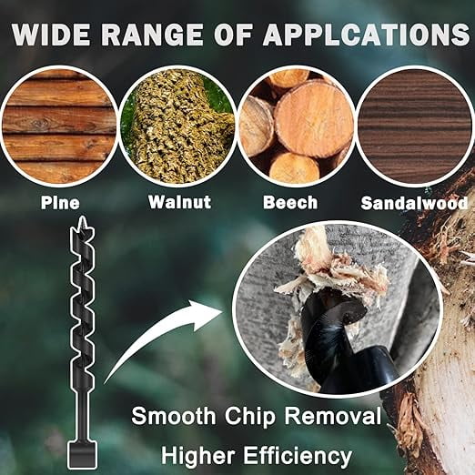 1" x 12" Heavy Duty Handmade Scotch Eye Wood Auger Drill Bit 1 Inch Hand Manual