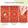 thumbnail image 6 of Mandala Red Waterproof Picnic Patio Party Round Table Cloth Cover Decorations Fabric 60 Inch Circular Tablecloth for 20-47 Inch Home Dining Room Kitchen Decor, 6 of 6