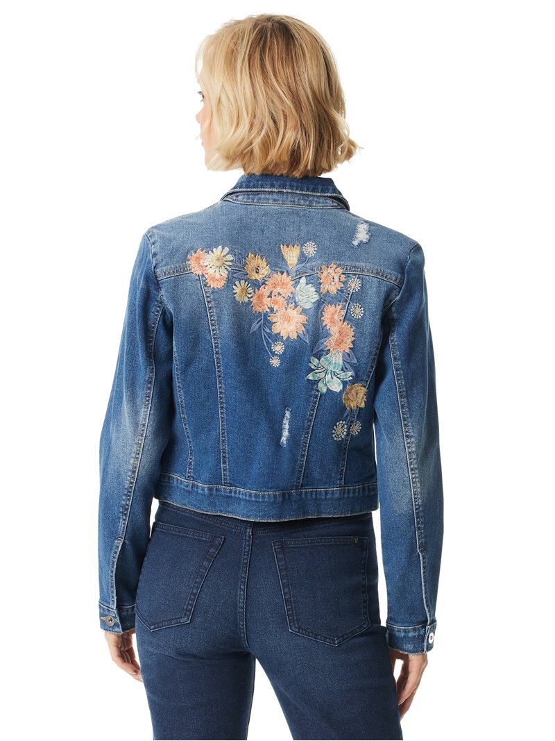 Jessica Simpson Women's Plus Uptown Embroidered Jacket, Button