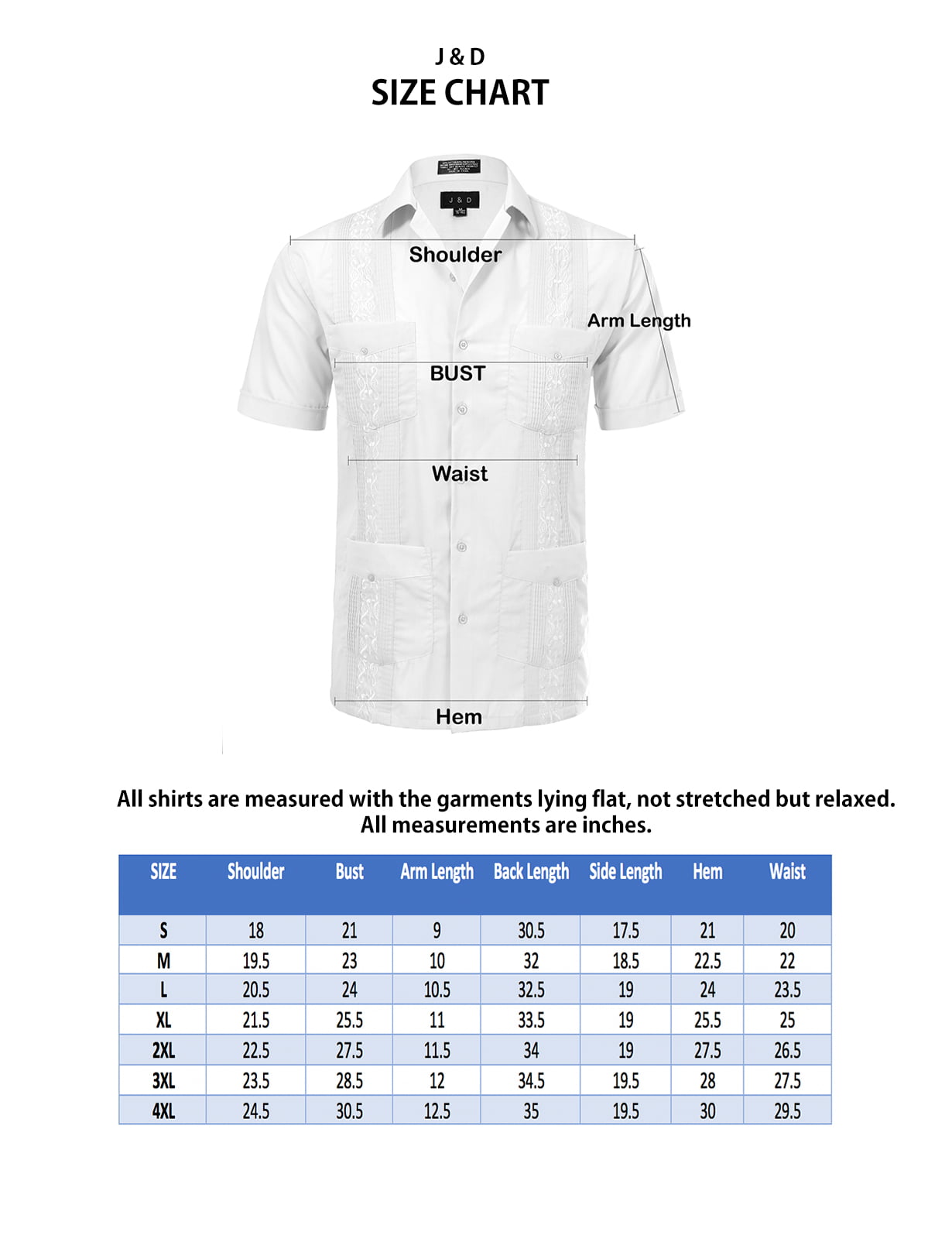 Large Men S Dress Shirt Size Chart