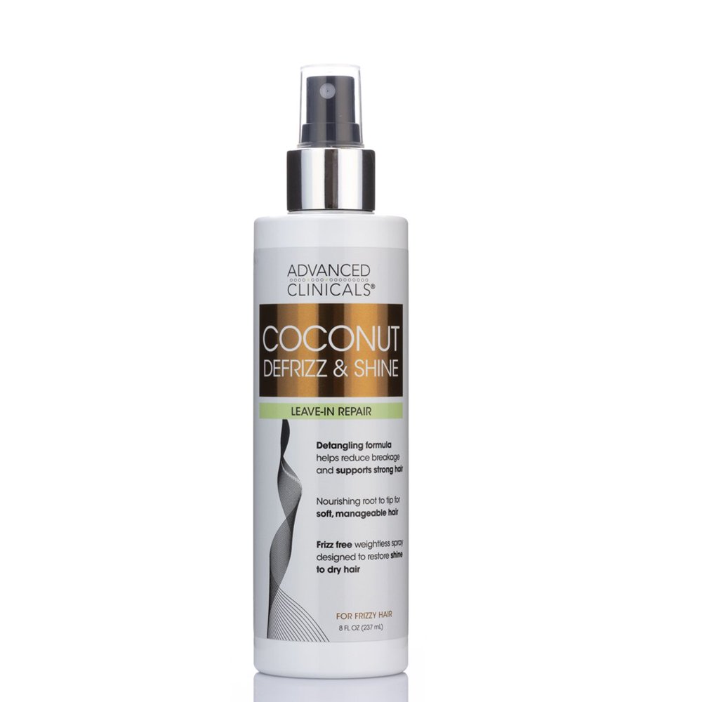 Advanced Clinicals Coconut Oil Leave In Hair Repair Defrizz and
