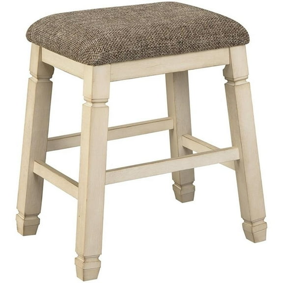 Bowery Hill 24"Upholstered Counter Stool in Antique White