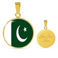 thumbnail image 3 of Pakistan Flag Necklace Circle Pendant Stainless Steel or 18k Gold 18-22", 3 of 7