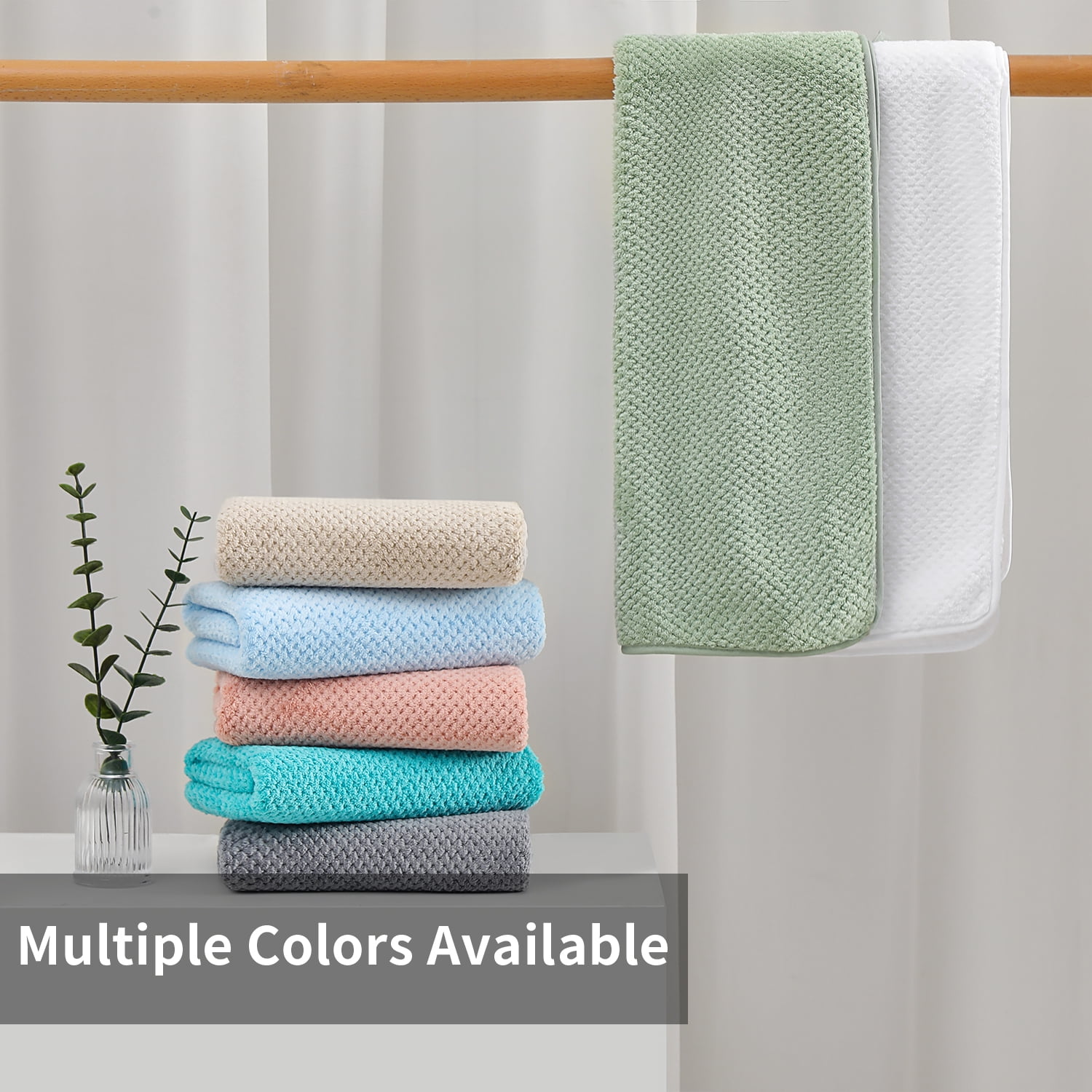 Smuge 12 Pack Hand Towels Set, 16 x 31 in Ultra Soft Microfiber Quick Dry Hand Shower Towels for Bathroom-Dark Gray