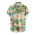 thumbnail image 4 of VBTAPA Mens Hawaiian Floral Shirt Short Sleeve Palm Tree Printed Button Down Shirts Summer Beach Vacation Tops Light Green S, 4 of 6