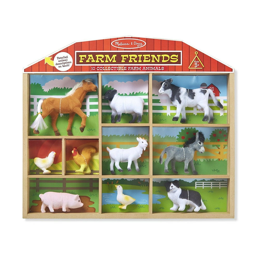 Melissa & Doug Farm Friends Collectible Toy Animal Figures (10 pcs