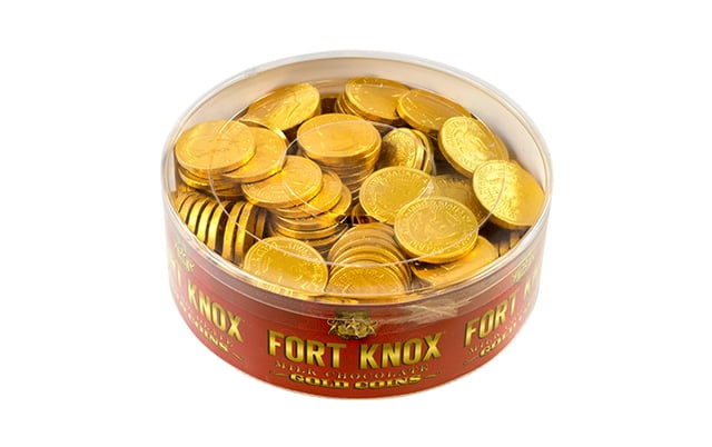 Fort Knox Milk Chocolate 1.5-inch Coins Gold Foil, 2 lb Tub by Gerrit J. Verburg Co.