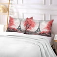 thumbnail image 6 of Red Tower of Paris Plush Pillow Case, Zippered Bed Pillow Pillowcases, Super Soft and Cozy Pillowcase Covers for Sleep Decor Giftsation - King Size 20x40in, 6 of 7