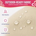 thumbnail image 5 of Millsilo 59" x 18" x 3" Outdoor Bench Cushion with Removable Cover, Water-Repellent UV Fade-Resistant Patio Cushion, High-Density Foam, Non-Slip Ties, Beige, 5 of 10