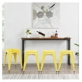 thumbnail image 4 of Drevy 18 Inch Stools Backless Metal Stool Stackable Short Stools School Chairs Metal Dining Chairs Set of 4 Stools for Classroom Yellow, 4 of 7