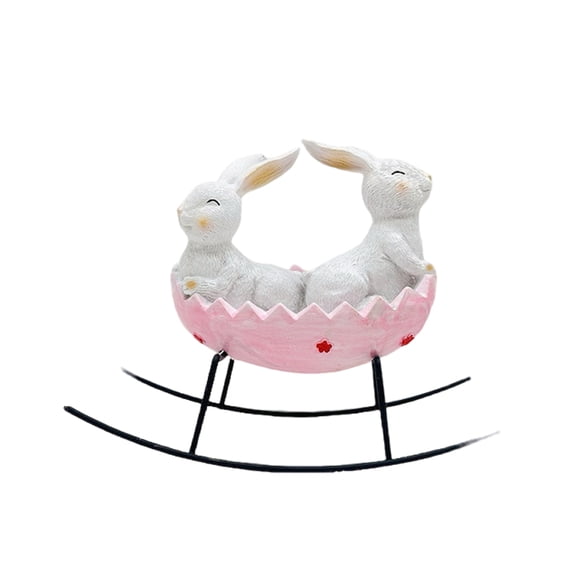 Inteprter Decoraciones de conejito de Pascua Centro de de Pascua duradero para una decoración de conejito versátil Organizado sin desorden Decoración rosa bebé
