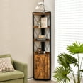 thumbnail image 2 of Costway 6-Tier Corner Shelf Bookshelf Industrial Storage Rack Cabinet Rustic Plant Stand, 2 of 10