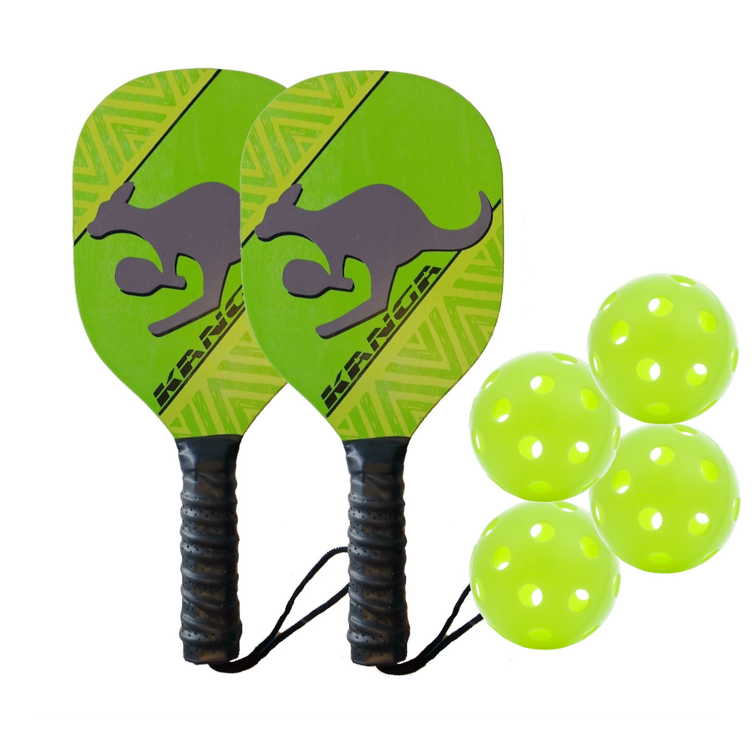 GoSports Wood Pickle Ball Starter Set Includes 2 Wooden Paddles 4 Official for sale online 
