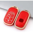 thumbnail image 4 of Key Fob Cover Compatible with Honda Accord Civic HR-V CR-V Pilot Sport SI EX EX-L Touring 2022-2026 Keychain Case Holder Protector,Red,  Keyring, 4 of 6