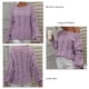 thumbnail image 5 of Jersey de manga larga abombada con cuello redondo para mujer, suéter holgado elegante de Color puro, suéter de punto con Cable hueco, morado S, 5 of 6