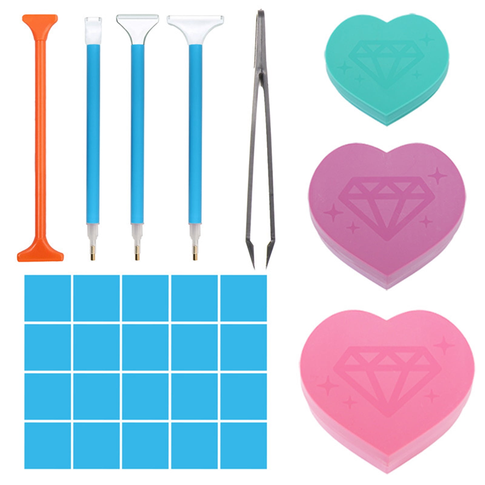 1 Set Embroidery Diamond Painting Tools Kit Heart Shape Diamond