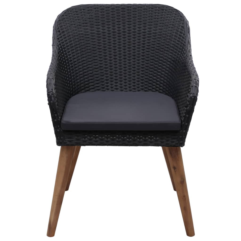 Lowestbest 2-Piece Outdoor Chairs, All-Weather Bistro Seating Chairs with Thick Cushion, Black Lowestbest 2-Piece Outdoor Chairs, All-Weather Bistro Seating Chairs with Thick Cushion, Black