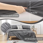 King Size Bed Sheets Set, Luxury 1800 Series Microfiber Bed Sheets, Super Soft Bed Sheets 4 Pieces, Cooling & Breathable, Up to16 Deep Pocket