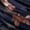 Dark Blue, variant on Dark Blue Floral Satin Mermaid Midi Dress With V-Neck, Ruched Waist, Ruffle Sleeves And High Slit