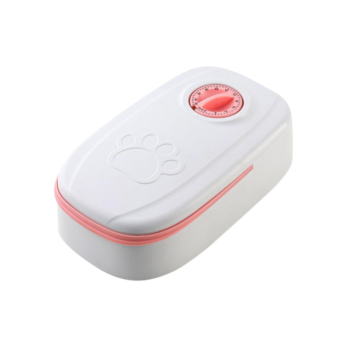 Fmbmuo Automatic Feeder Dog Bowls for Small Dogs Plastic Square Non-Slip Cat Bowls, Pink Modern Portable Easy to Clean Pet Bowls, Portable Food and Water Bowl