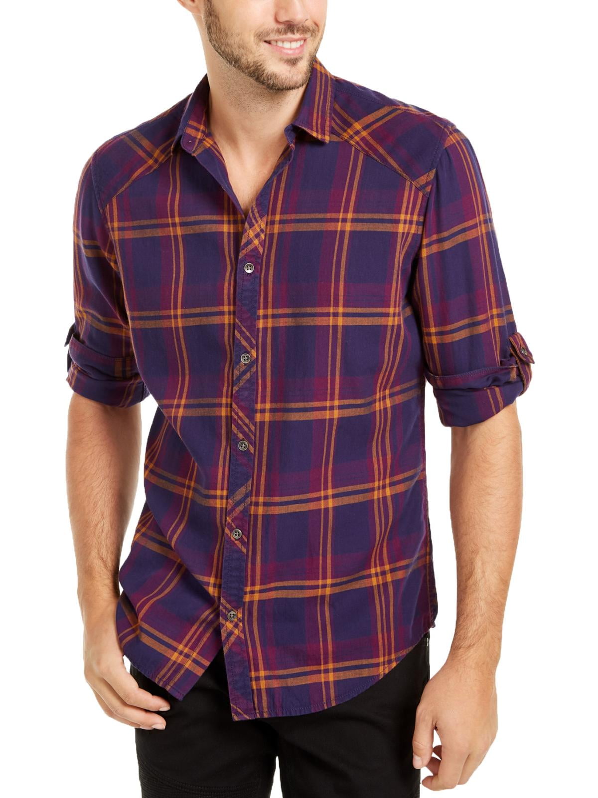 Hopioneer Mens Short Sleeve Button Down Shirt Plaid Near Slim-fit Cotton Button up Casual Shirt