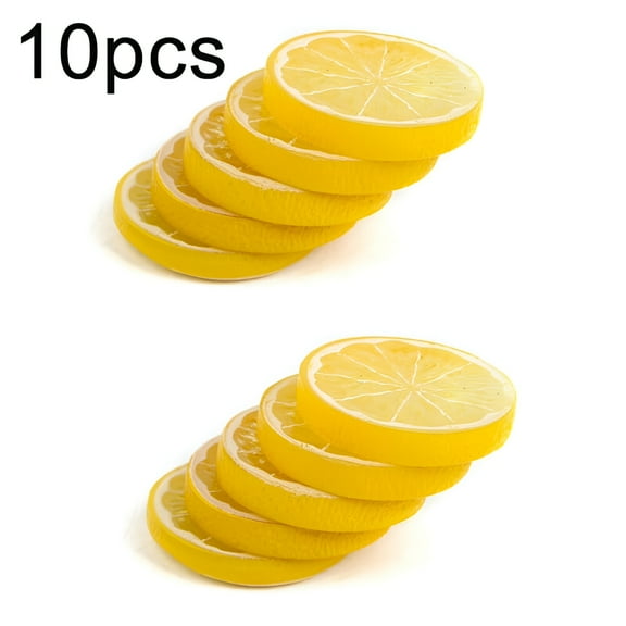 LAMIRO 10Pcs Fake Lemon Slice Artificial Fruit Simulation Lifelike Model Home Decor