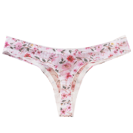 Fulorrnie Women s Low Rise Floral Lace Thong Panties Sheer Mesh T Back Underwear Stretch Nylon Spandex  White  One Size
