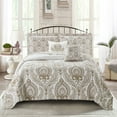 thumbnail image 3 of Home Soft Things 5 Piece Printed Microfiber Quilts Bedspread  Set - Heart DSK - Queen (90" x 90"), 3 of 7