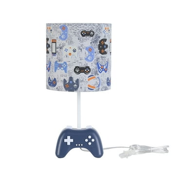 Your Zone Kids 18.5" Navy Blue Glow-in-the-Dark Gamer Table Lamp