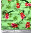 thumbnail image 1 of Soimoi Rayon Crepe Fabric Floral & Leaves Tropical Print Fabric by Yard 46 Inch Wide, 1 of 2