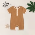 thumbnail image 2 of CAUYDY Preemie Girls Pajamas Spring Summer Newborn Clothes for Boys Baby Short Sleeve Jumpsuit Unisex Infant One-Pieces 0 3 6 9 Months 1T 2T Sizes 0-3 Months,Yellow, 2 of 9