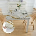 thumbnail image 2 of Acheng Marble Gold Veining Neoclassicism Square Tablecloth Full Width Single-Sided Printing 100% Polyester Fiber 46*46, 2 of 8