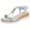 Silver, variant on Womens Espadrilles Floral Print Braided T-Strap Wedge Sandals Casual Summer Beach Shoes Open Toe Low Wedges Gold Size 7.5