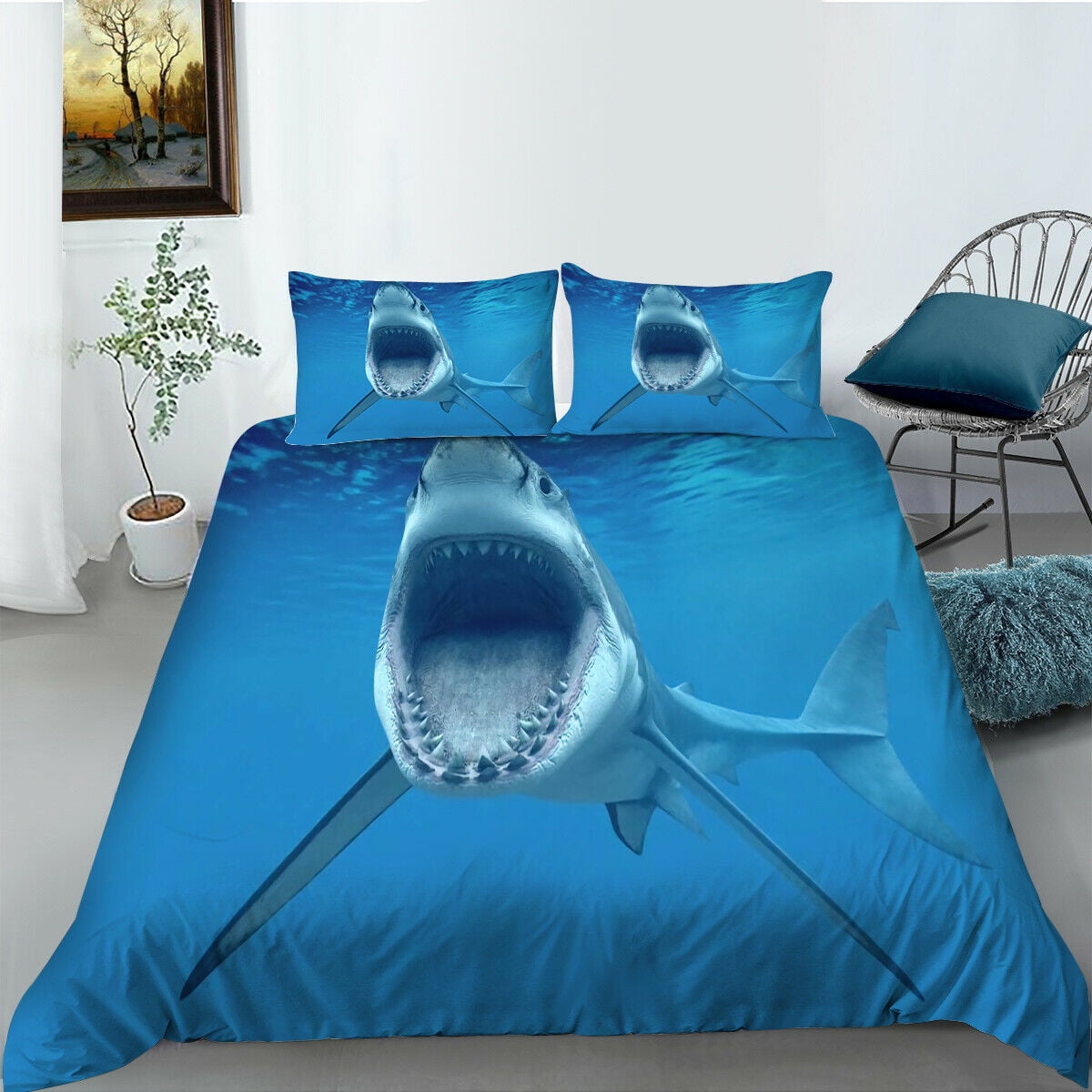 show original title Details about   3D Blue Graphic zhuc 4564 Bed Pillowcases Quilt Duvet Cover Set 